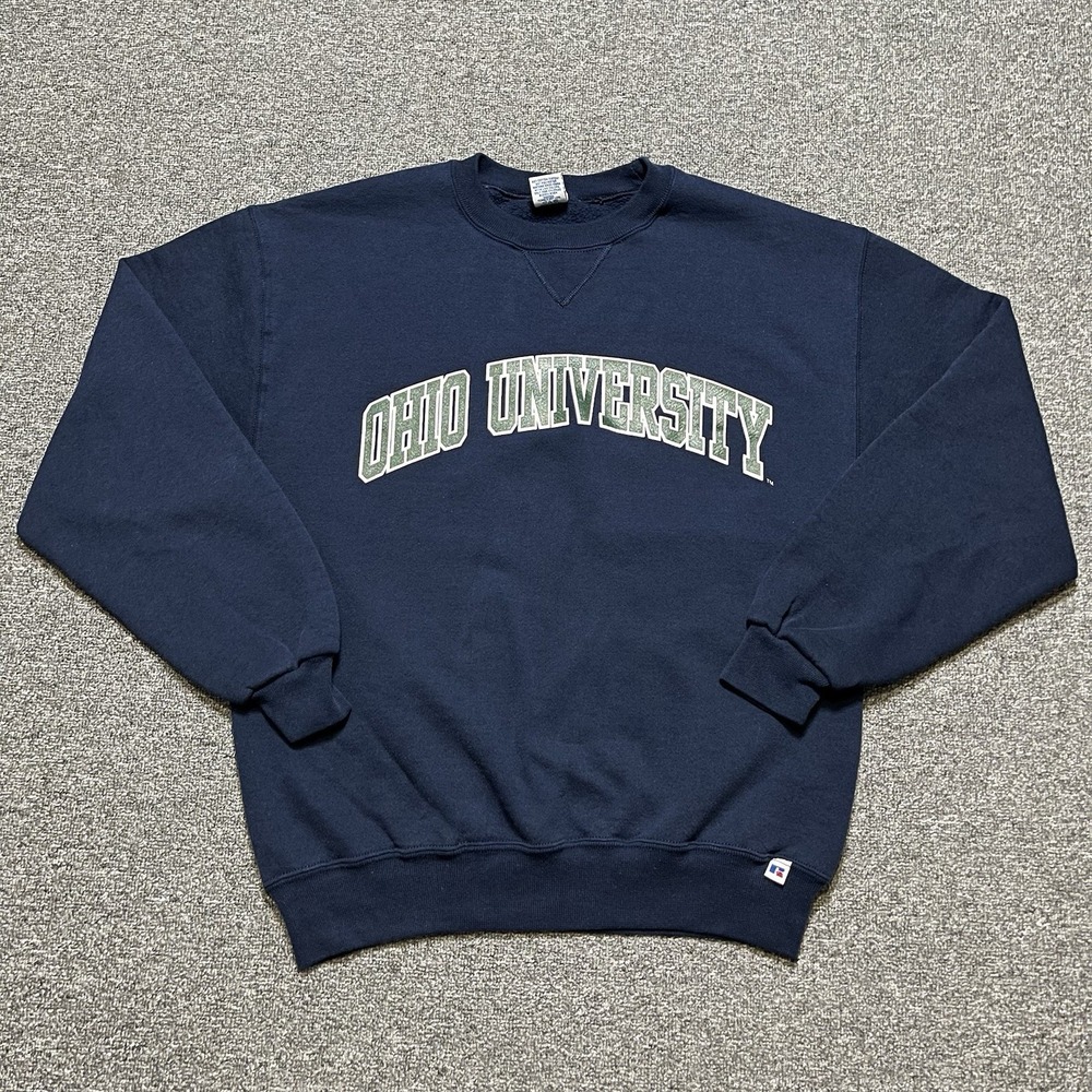 Russell Athletic Ohio University Crewneck Sweatshirt Navy Green Men‎ Size M